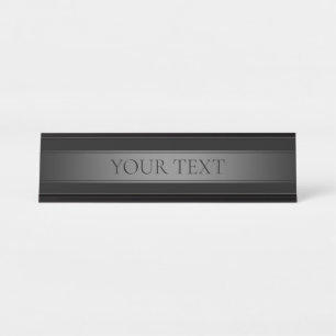 Simple Elegant Gradient Stripe Editable Color Desk Name Plate