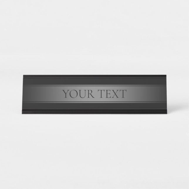Simple Elegant Gradient Stripe Editable Color Desk Name Plate (Front)