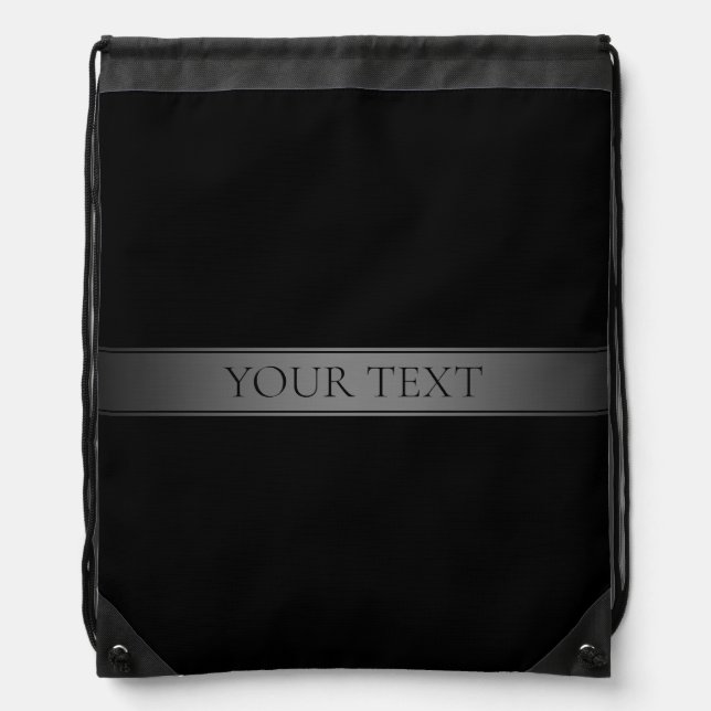 Simple Elegant Gradient Stripe Editable Color Drawstring Bag (Front)