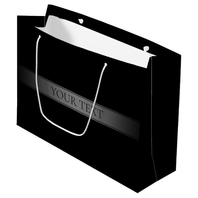 Simple Elegant Gradient Stripe Editable Color Large Gift Bag (Front Angled)