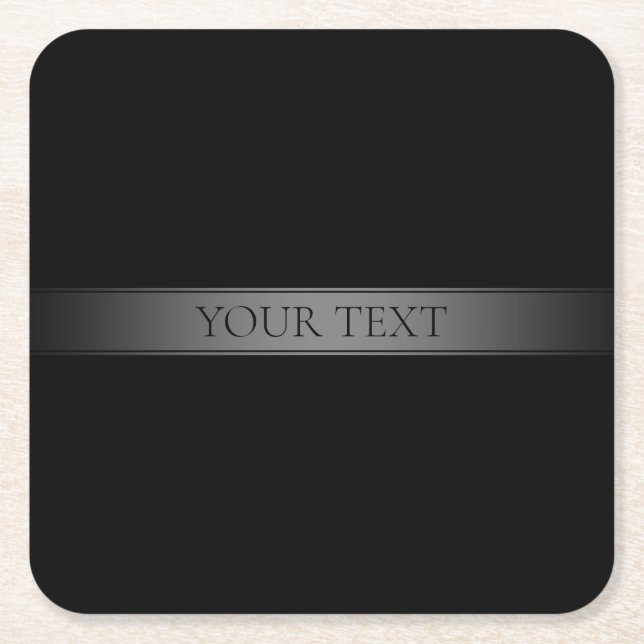 Simple Elegant Gradient Stripe Editable Color Square Paper Coaster (Front)
