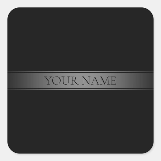 Simple Elegant Gradient Stripe Editable Color Square Sticker (Front)