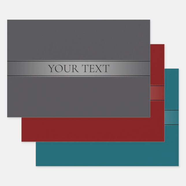 Simple Elegant Gradient Stripe Editable Color Wrapping Paper Sheets (Set)