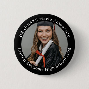 Simple Elegant Graduate Photo Graduation Button
