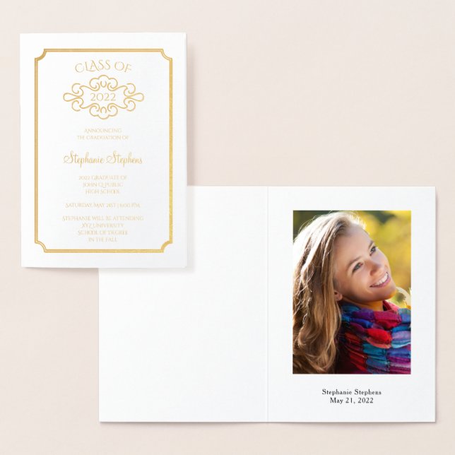 Simple Elegant Graduation Announcement Photo (Display)