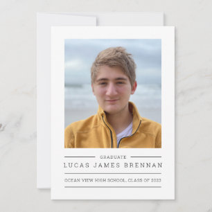 Simple Elegant Graduation Announcement with Photo