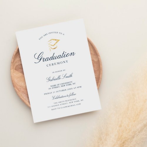 simple elegant graduation ceremony invitation