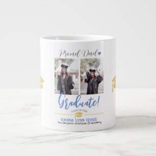Simple Elegant Graduation gold Cap Thanks Script Giant Coffee Mug