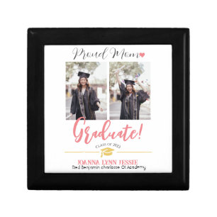 Simple Elegant Graduation gold Cap Thanks Script Gift Box