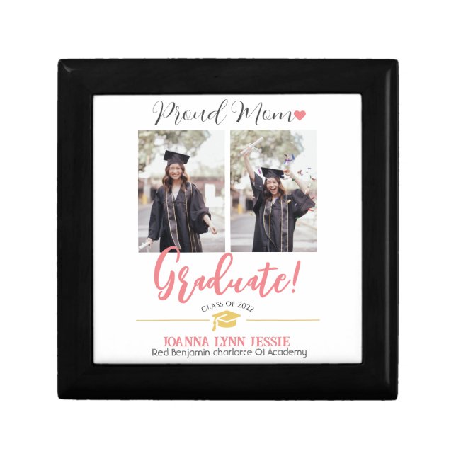 Simple Elegant Graduation gold Cap Thanks Script  Gift Box (Front)
