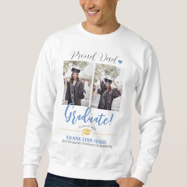 Simple Elegant Graduation gold Cap Thanks Script  Sweatshirt (Front)