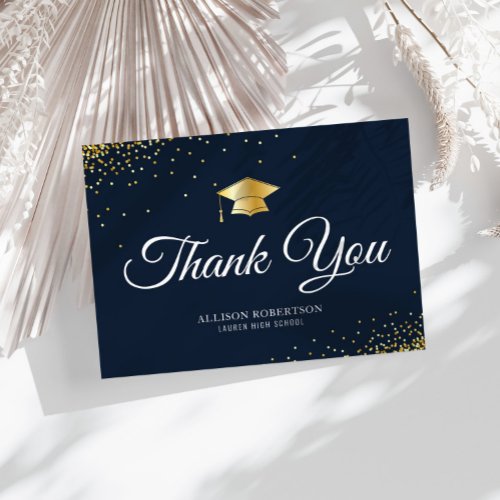 simple elegant graduation thank you postcard