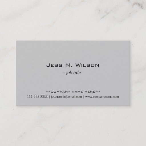 Customizable Simple, elegant gray business cards.