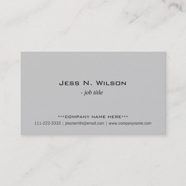 Simple, elegant gray business cards. card (Front)