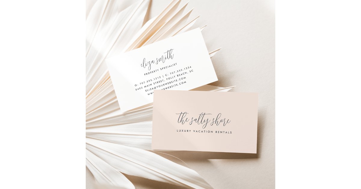 Simple Elegant Gray Calligraphy Script Business Card | Zazzle