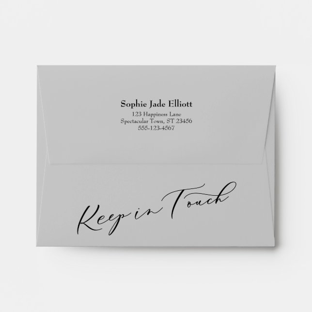 Simple Elegant Gray Change of Address Envelope (Back (Top Flap))