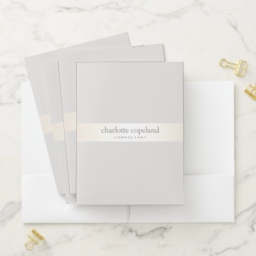 Simple Elegant Gray Professional Pocket Folder