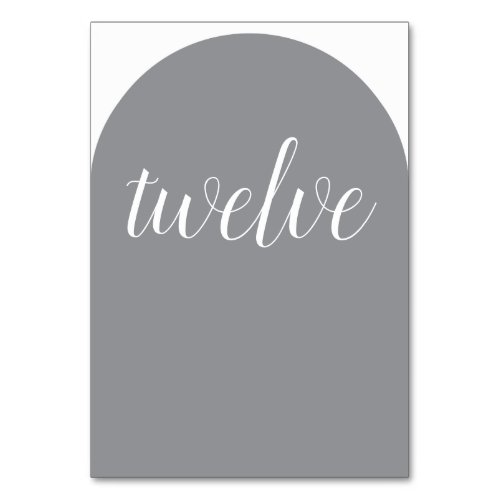 Simple Elegant Gray Rounded Table Number