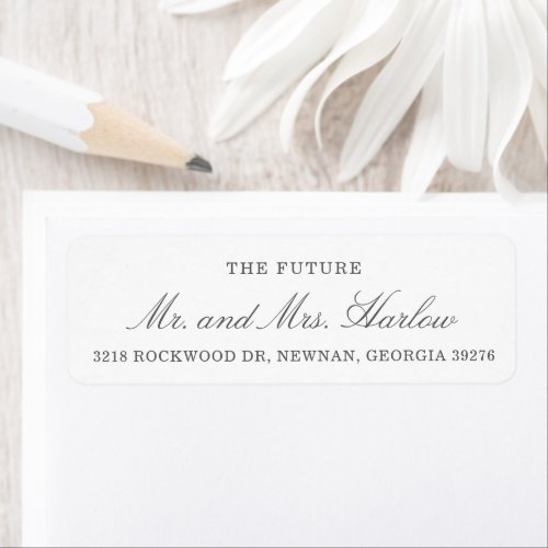 Simple Elegant Gray Wedding Return Address Label