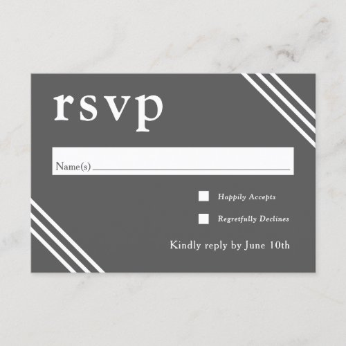 Simple Elegant Gray Wedding RSVP Enclosure Card