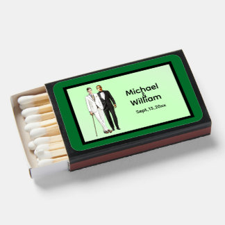 Simple Elegant Green Favor Matchboxes