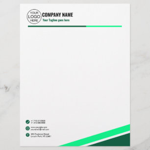 Simple elegant green letterhead