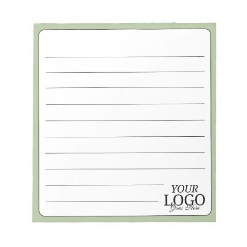 Simple Elegant Green Logo Lined Business  Notepad