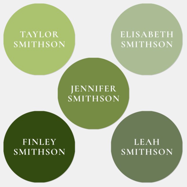  Simple Elegant Green Minimal Add Your Name School Labels (Group)