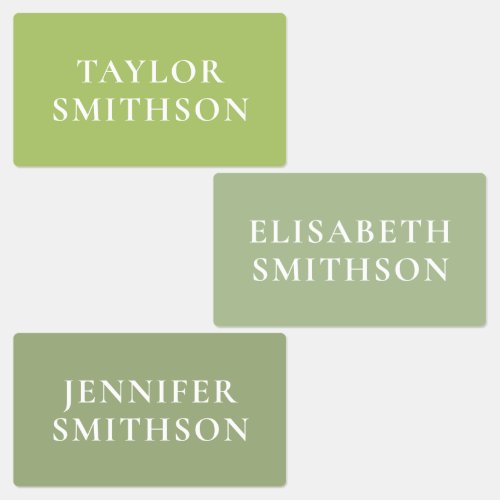  Simple Elegant Green Minimal Add Your Name School Labels
