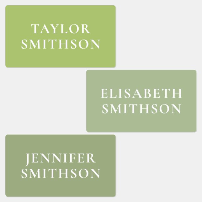  Simple Elegant Green Minimal Add Your Name School Labels (Group)