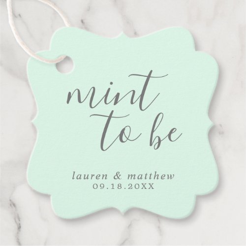 Simple Elegant Green Mint To Be Wedding Favor Tags