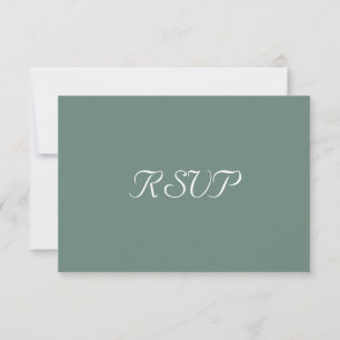 Simple Elegant Green Party RSVP Invitation Card
