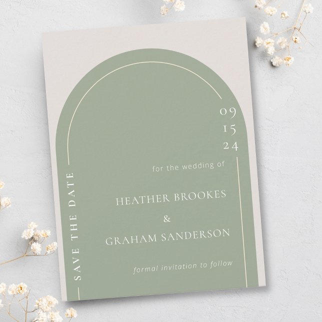 Simple Elegant Green Wedding Save the Date (Creator Uploaded)