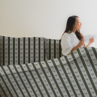 Simple Elegant Greenery Coquette Bows Pattern Duvet Cover