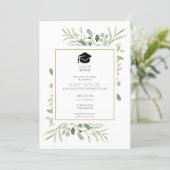 Simple Elegant Greenery Graduation Party Invitation (Standing Front)
