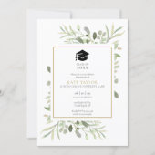 Simple Elegant Greenery Graduation Party Invitation (Front)