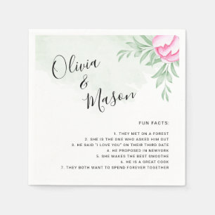 Simple Elegant Greenery Rose Minimal Gold Wedding Napkins