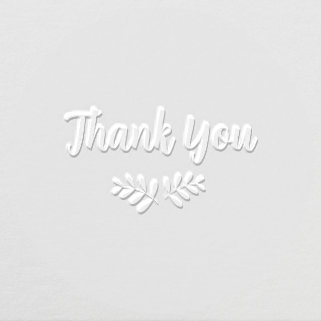 Simple Elegant Greenery Wedding Thank You Embosser (Design)
