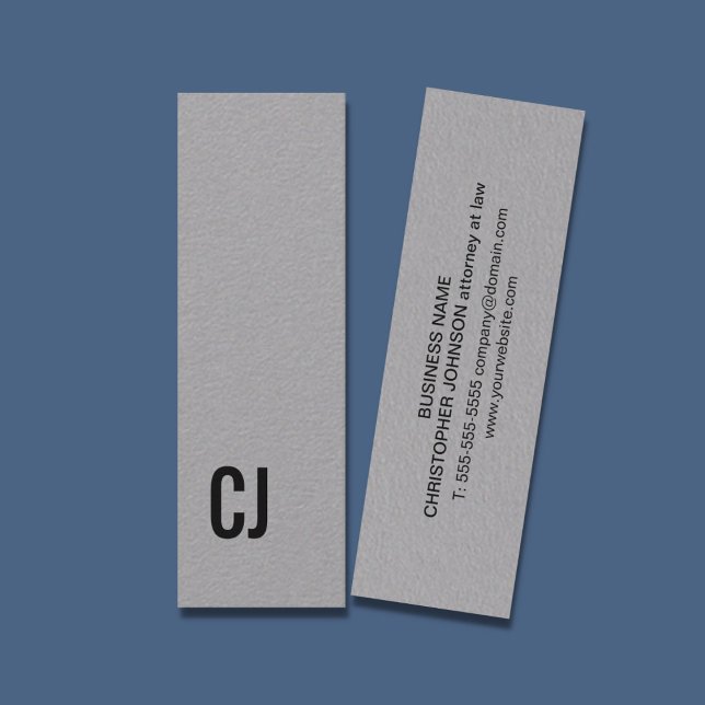 Simple Elegant Grey Black Consultant Networking Mini Business Card (Creator Uploaded)