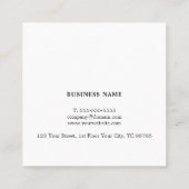 Simple Elegant Grey Faux Copper Stripe Consultant Square Business Card (Back)