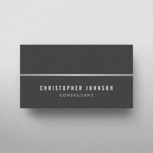 Simple Elegant Grey Faux Silver Line Attorney Business Card