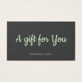 Simple Elegant Grey Green Salon Spa Gift card (Front)