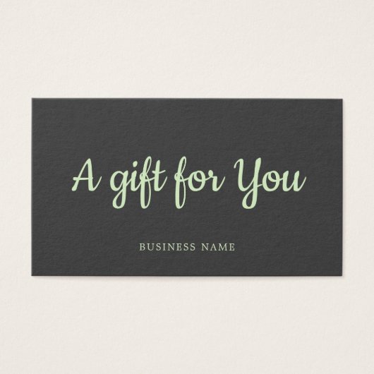 Simple Elegant Grey Green Salon Spa Gift card (Front)