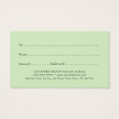 Simple Elegant Grey Green Salon Spa Gift card (Back)