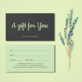 Simple Elegant Grey Green Salon Spa Gift card