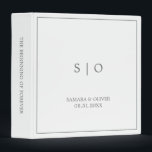 Simple Elegant Grey Monogram | Wedding Album 3 Ring Binder<br><div class="desc">Our modern simple monogrammed wedding album features a contemporary minimalist design, showcasing the newlyweds initials, wedding date and a message on the spine saying "The beginning of forever". Use this album to highlight your dating, engagement and wedding memories, or, feature snapshots from your wedding photo booth, your honeymoon, and more!...</div>