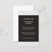 Simple Elegant Grey Texture White Consultant Business Card (Front/Back)