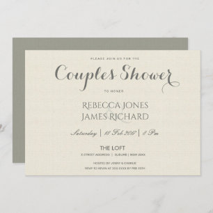 SIMPLE ELEGANT GREY TYPOGRAPHY COUPLES SHOWER INVITATION