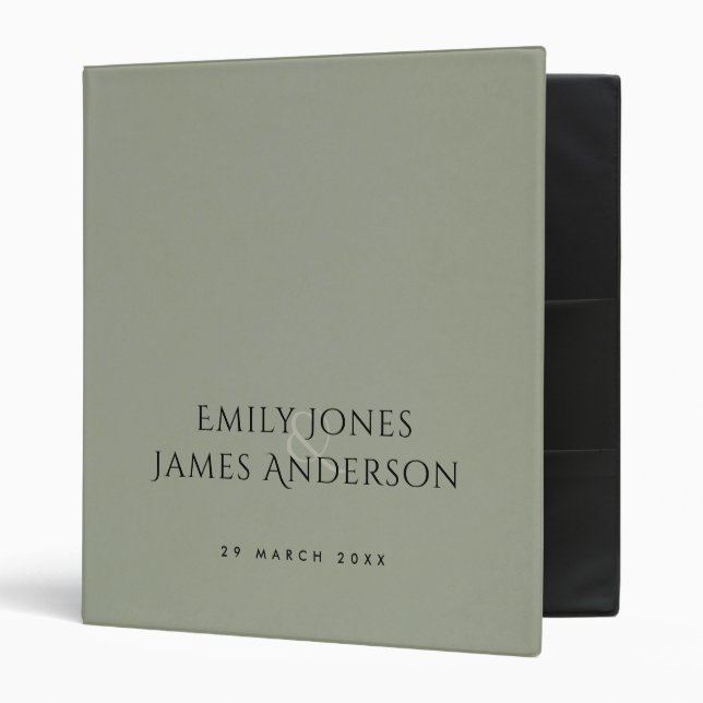 SIMPLE ELEGANT GREY TYPOGRAPHY  TEXT ONLY 3 RING BINDER (Front/Inside)