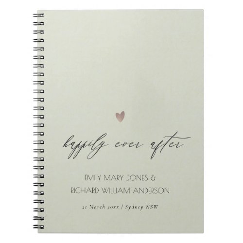 SIMPLE ELEGANT GREY TYPOGRAPHY TEXT ONLY WEDDING NOTEBOOK